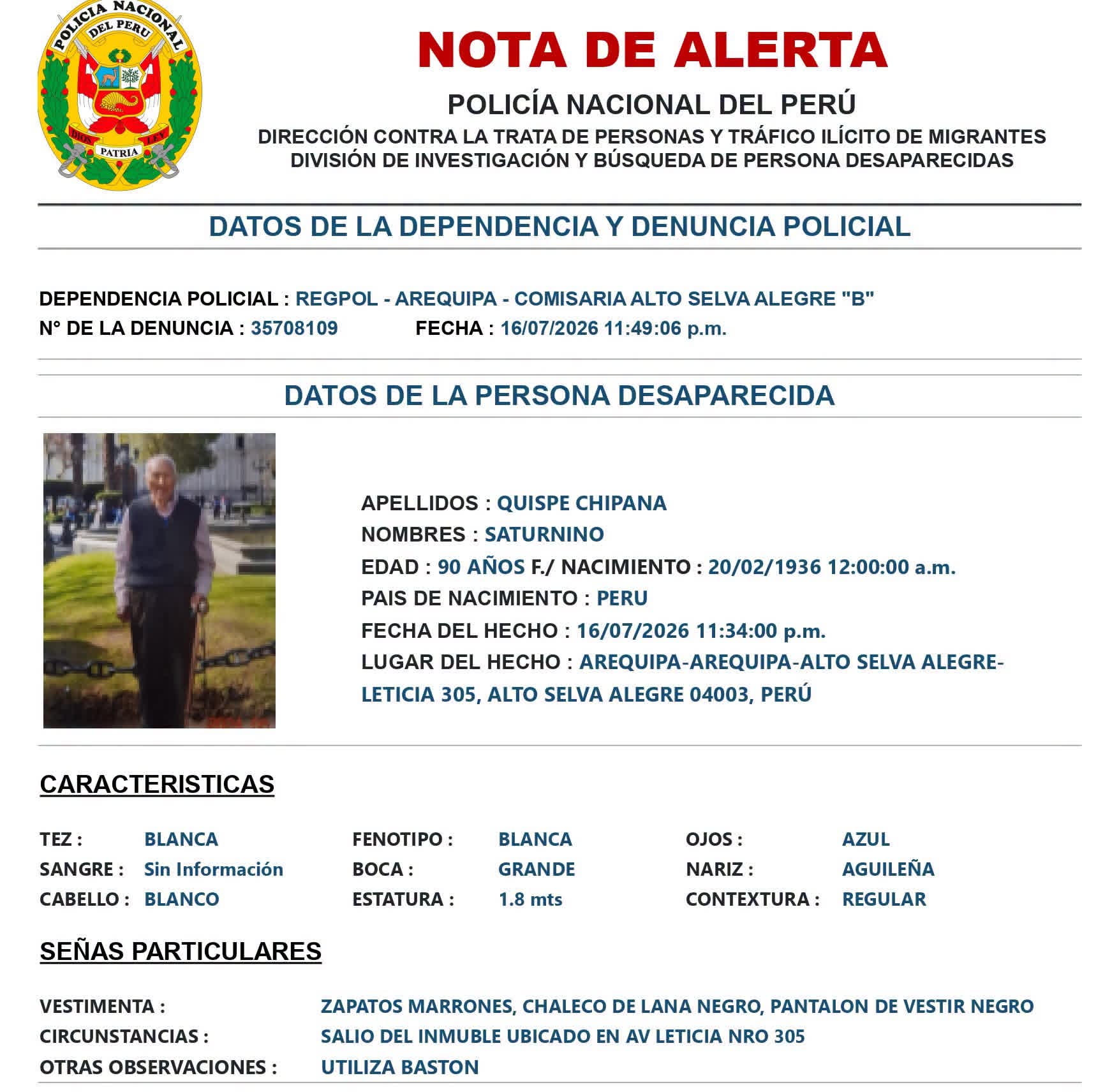 Foto 3 de Saturnino Quispe Chipana